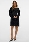 Vero Moda Etta Sequin Bow Detail Dress, Black