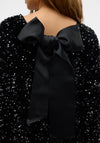 Vero Moda Etta Sequin Bow Detail Dress, Black