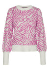 Vero Moda Tari Zebra Print Jumper, Pink