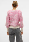 Vero Moda Tari Zebra Print Jumper, Pink
