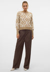 Vero Moda Tari Floral Print Jumper, Beige