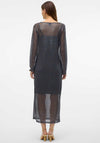 Vero Moda Safina Sequin Mesh Overlay Dress, Grey