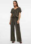 Vero Moda Roxanne Lurex V Neck Top, Black & Gold