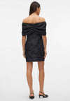Vero Moda Sulle Bow Jacquard Mini Dress, Black