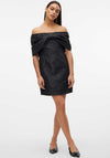 Vero Moda Sulle Bow Jacquard Mini Dress, Black