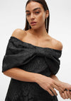 Vero Moda Sulle Bow Jacquard Mini Dress, Black
