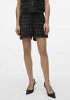 Vero Moda Clever Checked High Waisted Shorts, Black