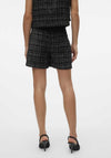 Vero Moda Clever Checked High Waisted Shorts, Black