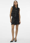 Vero Moda Clever Checked High Waisted Shorts, Black
