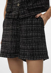 Vero Moda Clever Checked High Waisted Shorts, Black