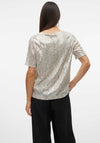 Vero Moda Ellen Sequin T Shirt, Champagne