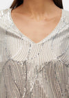 Vero Moda Ellen Sequin T Shirt, Champagne