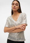 Vero Moda Ellen Sequin T Shirt, Champagne