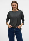 Vero Moda Cora Metallic Top, Black