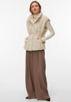 Vero Moda Poppy Faux Fur Gilet, Beige