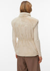 Vero Moda Poppy Faux Fur Gilet, Beige