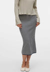 Vero Moda Gold Pinstripe Midi Pencil Skirt, Navy and White