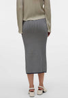 Vero Moda Gold Pinstripe Midi Pencil Skirt, Navy and White