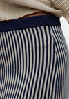 Vero Moda Gold Pinstripe Midi Pencil Skirt, Navy and White
