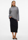 Vero Moda Gold Pinstripe High Neck Jumper, Navy