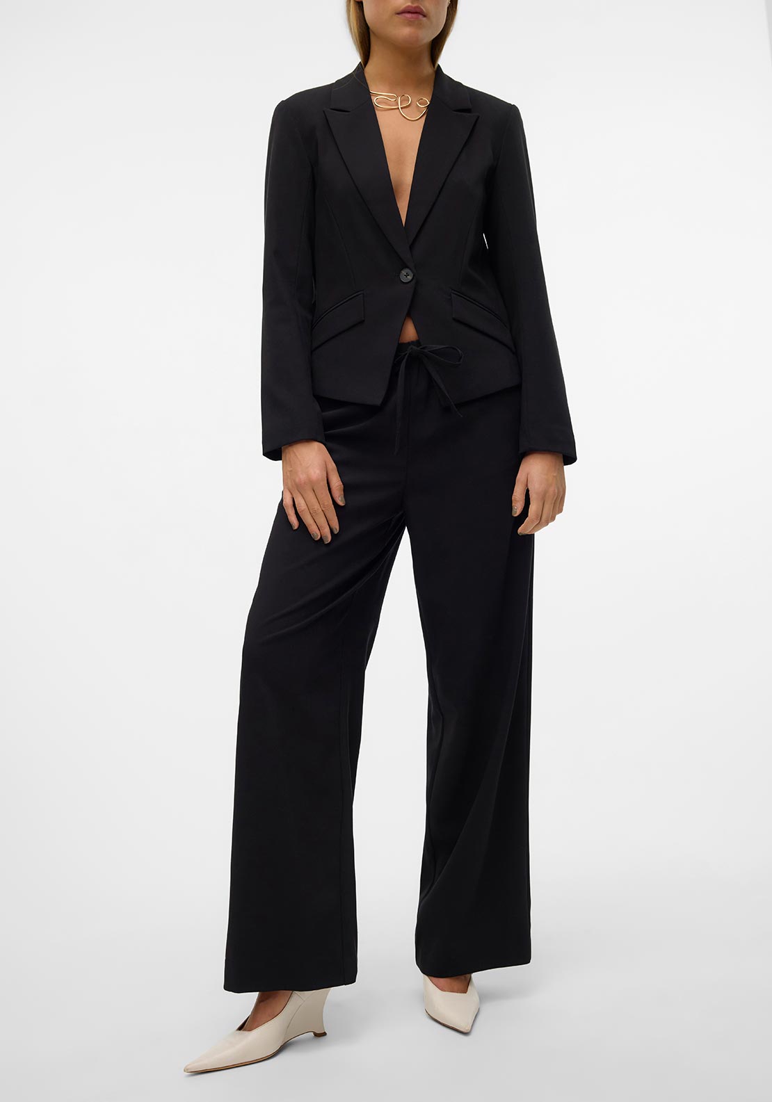 Vero Moda Babette Wide Leg Trousers, Black