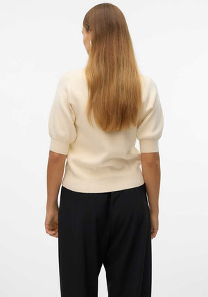 Vero Moda Gold Short Sleeve Jumper, Cream