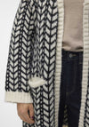 Vero Moda Coretta Chunky Knit Cardigan, Black and White