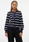 Vero Moda Amazing Striped Knit Cardigan, Navy