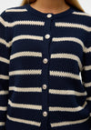 Vero Moda Amazing Striped Knit Cardigan, Navy