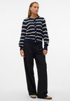 Vero Moda Amazing Striped Knit Cardigan, Navy