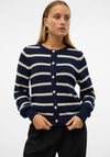 Vero Moda Amazing Striped Knit Cardigan, Navy