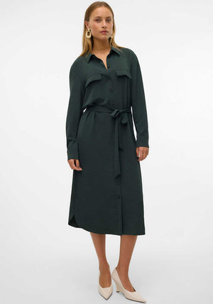 Vero Moda Alva Midi Shirt Dress, Green