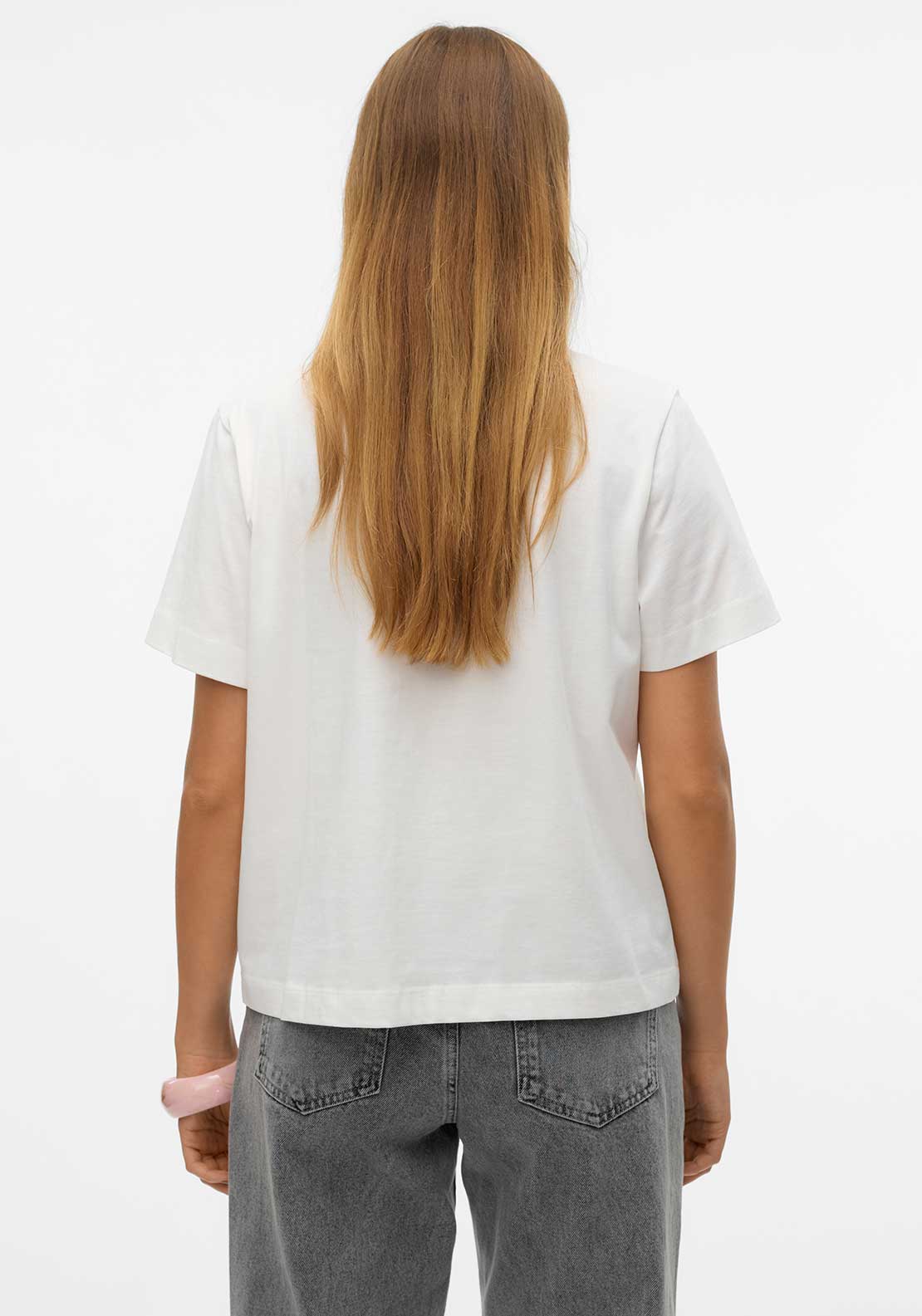 Vero Moda Fea Boxy Graphic T Shirt, White