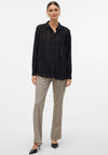 Vero Moda Hariet Fringe Stripe Shirt, Black