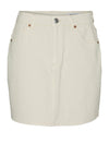 Vero Moda Tessa Mini A-Line Denim Skirt, Cream