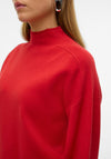 Vero Moda Gold High Neck Jumper, Red
