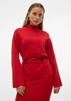 Vero Moda Gold High Neck Jumper, Red