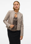 Vero Moda Favodream Faux Leather Jacket, Taupe
