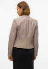 Vero Moda Favodream Faux Leather Jacket, Taupe