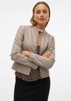 Vero Moda Favodream Faux Leather Jacket, Taupe