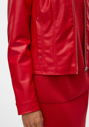 Vero Moda Favodream Faux Leather Jacket, Red