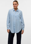 Vero Moda Vera Open Back Longline Shirt, Blue