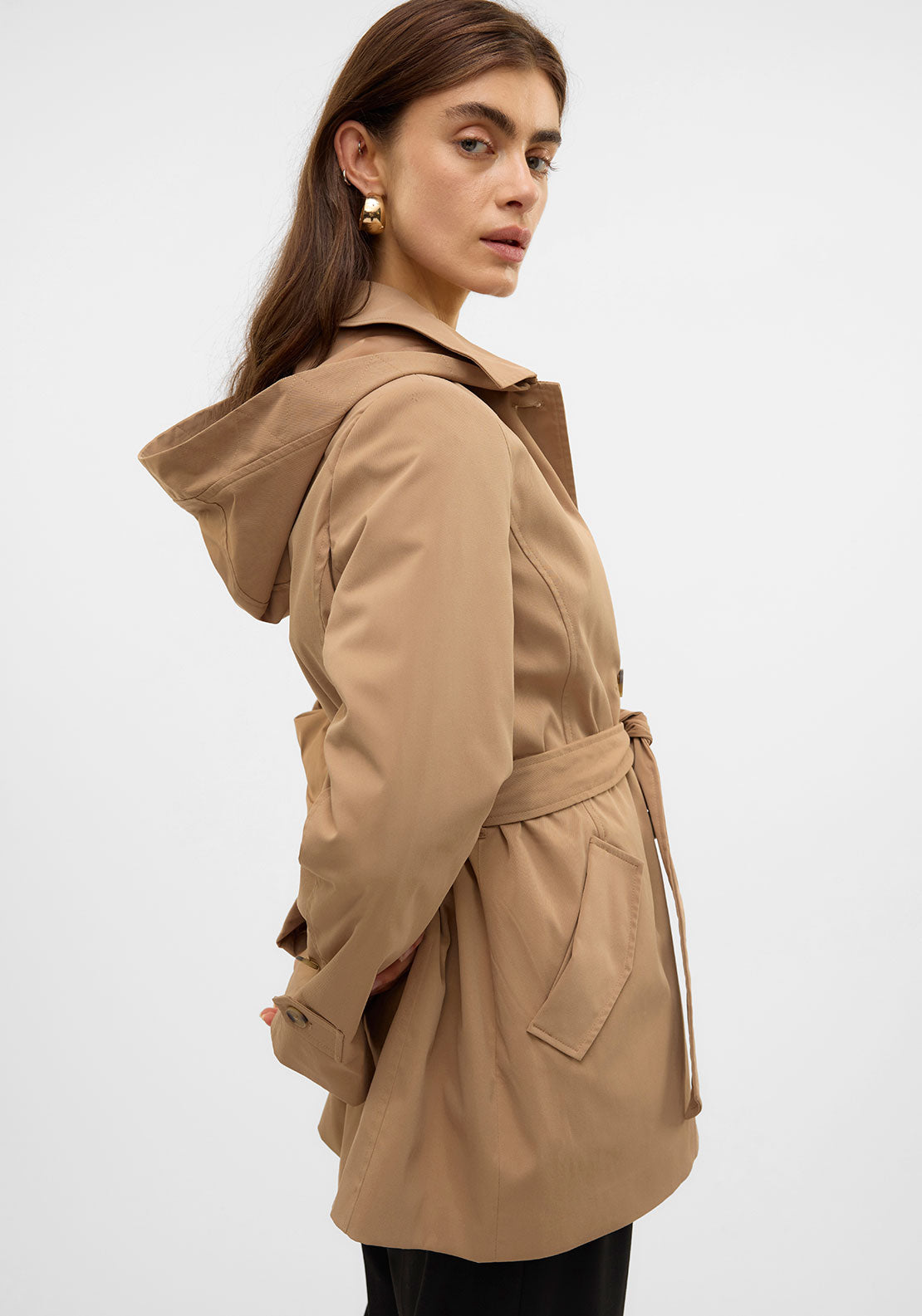 Vero Moda Chelsea Trench Coat, Tan
