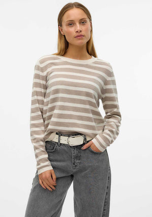 Vero Moda Fantastic Striped Sweater, Beige