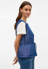 Vero Moda Vilba Quilted Tie Waistcoat, Denim Blue