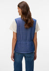 Vero Moda Vilba Quilted Tie Waistcoat, Denim Blue