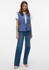 Vero Moda Vilba Quilted Tie Waistcoat, Denim Blue