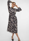 Vero Moda Josie Floral Print Shirt Dress, Black