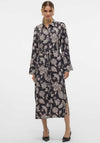 Vero Moda Josie Floral Print Shirt Dress, Black