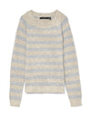 Vero Moda Doffy Striped Knit Jumper, Beige and Grey